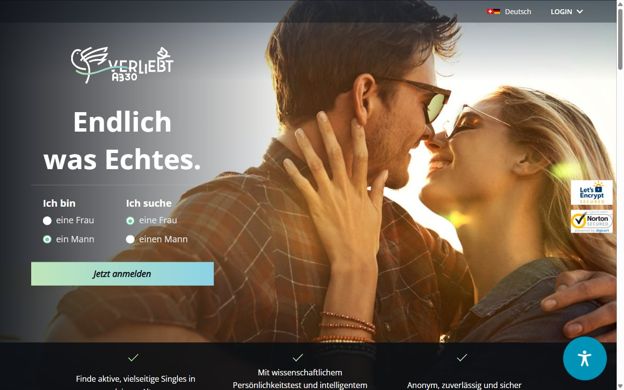 Startseite von verliebtab30.ch
