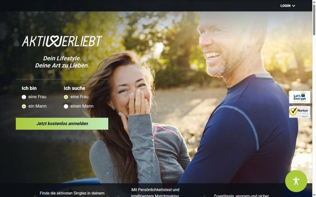 Startseite von aktiv-und-verliebt.ch